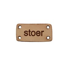 Leren label 3x1,5 cm Stoer