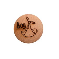 Houten knoop 2 cm Boy