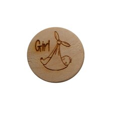 Houten knoop 2 cm Girl