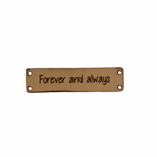 Leren label 6x1,5 cm Forever and always