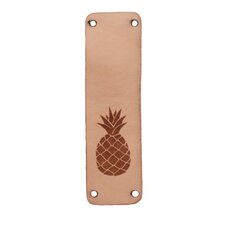 Leren label 7x2cm Ananas