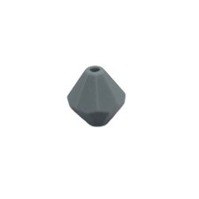 Siliconen kraal diamantvorm 15mm grijs