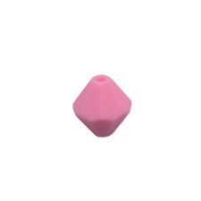 Siliconen kraal diamantvorm 15mm roze