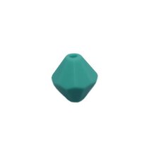 Siliconen kraal diamantvorm 15mm turquoise