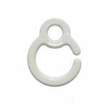 Kunststof speenkoord clip/ring wit