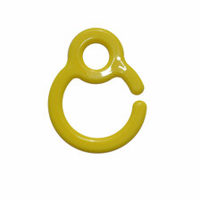 Kunststof speenkoord clip/ring geel