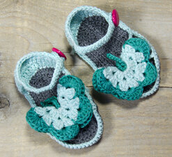 Haakpatroon baby vlinder slippertjes