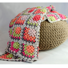 Haakpatroon granny square plaid