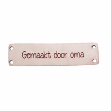 Leren label 6x1,5 cm Gemaakt door oma