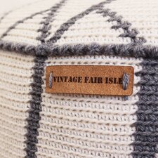 Kurk label 2,5 x 8 cm Vintage Fair Isle liggend