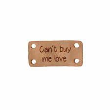 Leren label 3x1,5 cm Can't buy me love