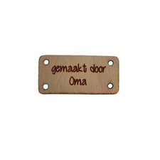 Leren label 3x1,5 cm Gemaakt door oma