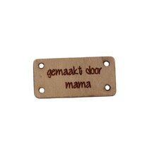 Leren label 3x1,5 cm Gemaakt door mama