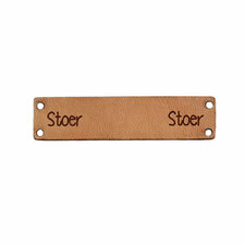 Leren label 6x1,5 cm Stoer