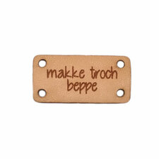 Leren label 3x1,5 cm Makke troch Beppe