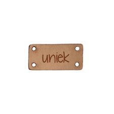 Leren label 3x1,5 cm Uniek