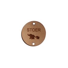 Leren label 2,5cm Stoer olifantjes