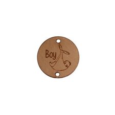 Leren label 2,5cm Boy