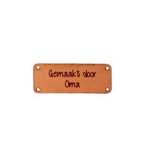 Leren label 5x2 cm Gemaakt door Oma