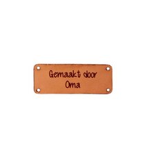 Leren label 5x2 cm Gemaakt door Oma