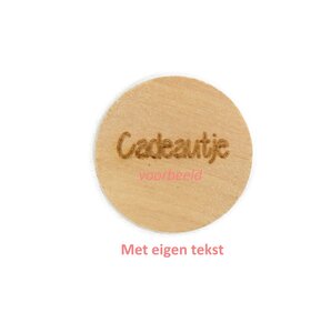 Houten knopen 2cm met eigen tekst, type A