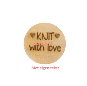 Houten knopen 2cm met eigen tekst, type B