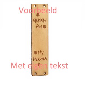 Leren labels rechthoek 7x2 cm met eigen tekst, type B