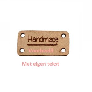 Leren labels rechthoek 3x1,5 met eigen tekst, type B